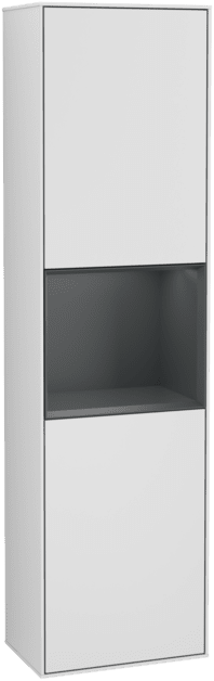 VILLEROY BOCH Vysoká skříňka Finion, s osvětlením, 2 dveře, 418 x 1516 x 270 mm, bílý matný lak / půlnoční modrý matný lak #F470HGMT