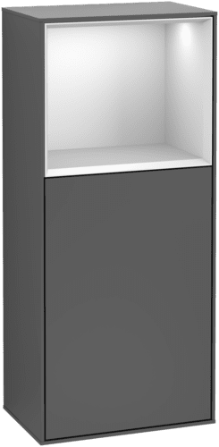 VILLEROY BOCH Boční skříňka Finion, s osvětlením, 1 dveře, 418 x 936 x 270 mm, antracitový matný lak / bílý matný lak #F510MTGK