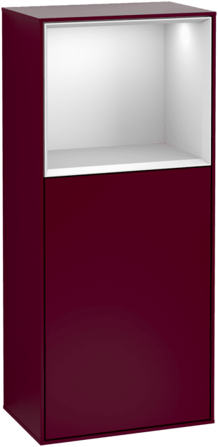 VILLEROY BOCH Boční skříňka Finion, s osvětlením, 1 dvířka, 418 x 936 x 270 mm, matný lak Pivoňka / bílý matný lak #F510MTHB