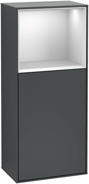 VILLEROY BOCH Boční skříňka Finion, s osvětlením, 1 dveře, 418 x 936 x 270 mm, Midnight Blue Matt Lacquer / White Matt Lacquer #F510MTHG