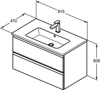 IDEAL STANDARD Umyvadlový balíček Connect E antracit matný K8699Y2, obrázek 2