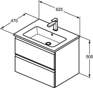 IDEAL STANDARD Umyvadlový balíček Connect E antracit matný K8698Y2, obrázek 2