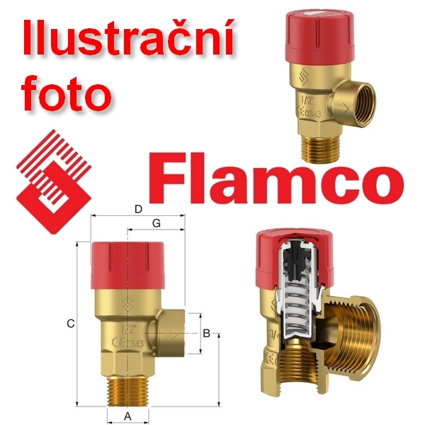 FLAMCO Prescor A pojistný ventil 1/2x1/2" 1,8 bar 27602