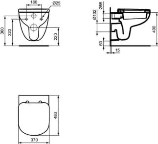 IDEAL STANDARD Závěsné WC Eurovit Plus bílé (Alpine) T328801, obrázek 2