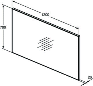 IDEAL STANDARD MIRROR&LIGHT - Zrcadlo 1200x26x700 mm v neutrální barvě #T3359BH - Neutral