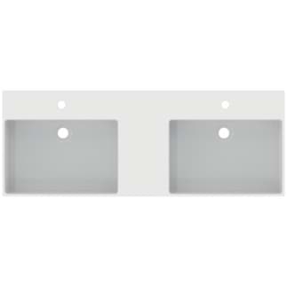 IDEAL STANDARD Extra dvojité umyvadlo 1200x450 mm, s 1 otvorem pro baterii na umyvadlo, s otvorem pro přepad (štěrbinový) #T3731MA - Bílá (Alpine) s Ideal Plus