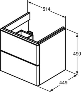 IDEAL STANDARD Toaletní skříňka Adapto 510x450 mm, se 2 výsuvnými zásuvkami s tichým zavíráním #T4294Y2 - antracit matný