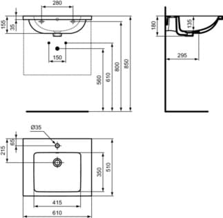 IDEAL STANDARD I.LIFE A - Nástěnný sloupek 195x288x331 mm v bílé barvě - IdealPlus #T4519MA - Bílá (Alpine) s Ideal Plus, obrázek 8