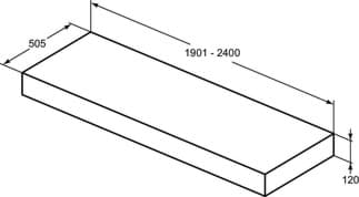 IDEAL STANDARD Konzola Adapto 1901-2400x505mm #U8623DD - Konfigurovatelná, obrázek 2