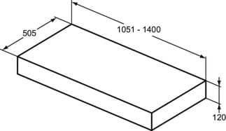 IDEAL STANDARD Konzola Adapto 1051-1400x505mm #U8621DD - Konfigurovatelná, obrázek 2