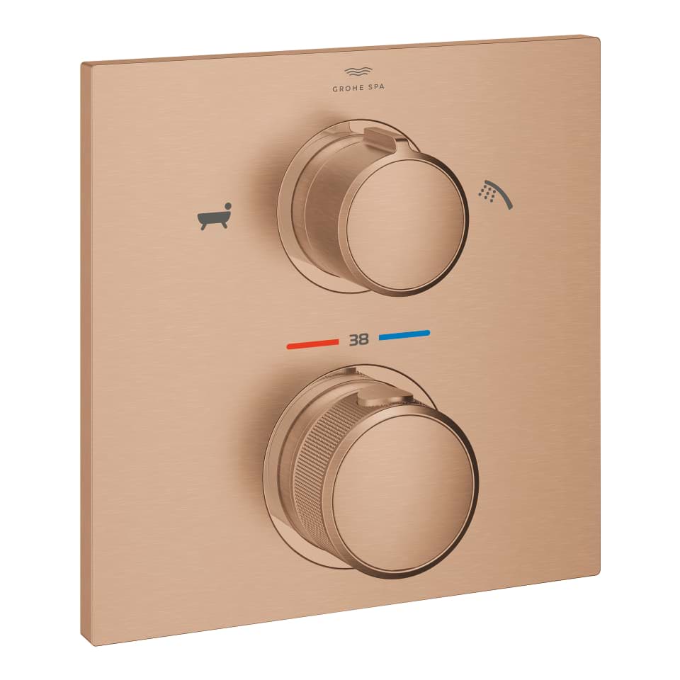 GROHE Allure Termostat pro podomítkovou instalaci s 2 cestným přepínačem - ruční, sprcha/vana přepínač kartáčovaný Warm Sunset #19446DL2