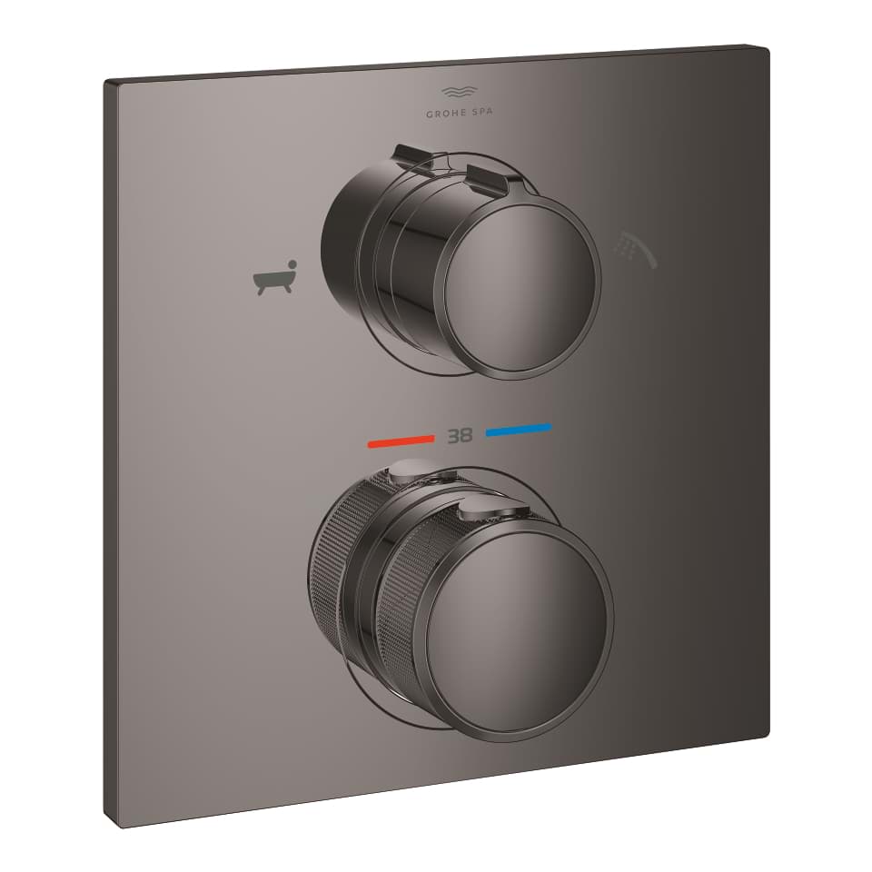 GROHE Allure Termostat pro podomítkovou instalaci s 2 cestným přepínačem - ruční, sprcha/vana přepínač Hard Graphite #19446A02