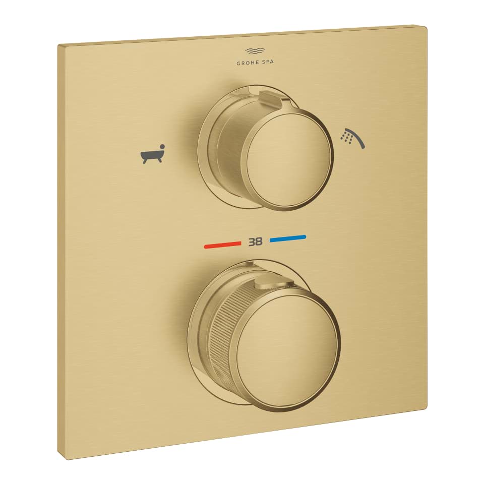GROHE Allure Termostat pro podomítkovou instalaci s 2 cestným přepínačem - ruční, sprcha/vana přepínač kartáčovaný Cool Sunrise #19446GN2