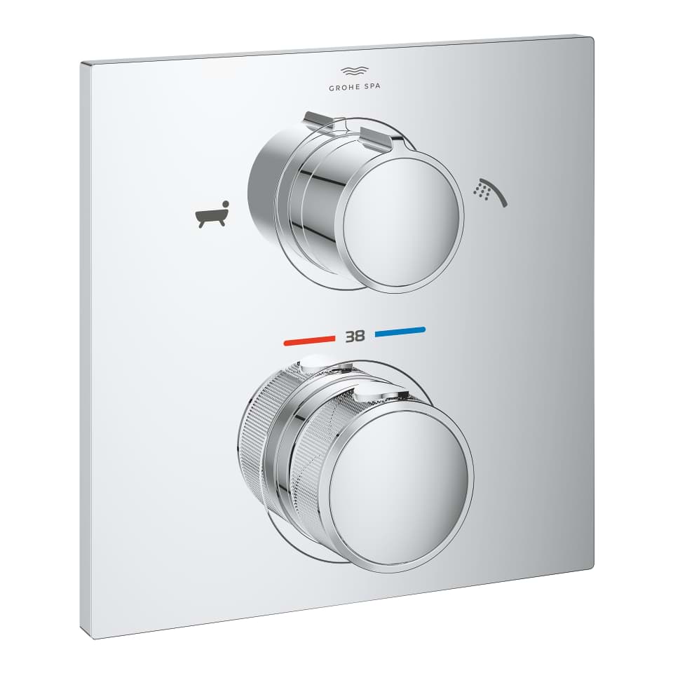 GROHE Allure Termostat pro podomítkovou instalaci s 2 cestným přepínačem - ruční, sprcha/vana přepínač Chrom #19446002
