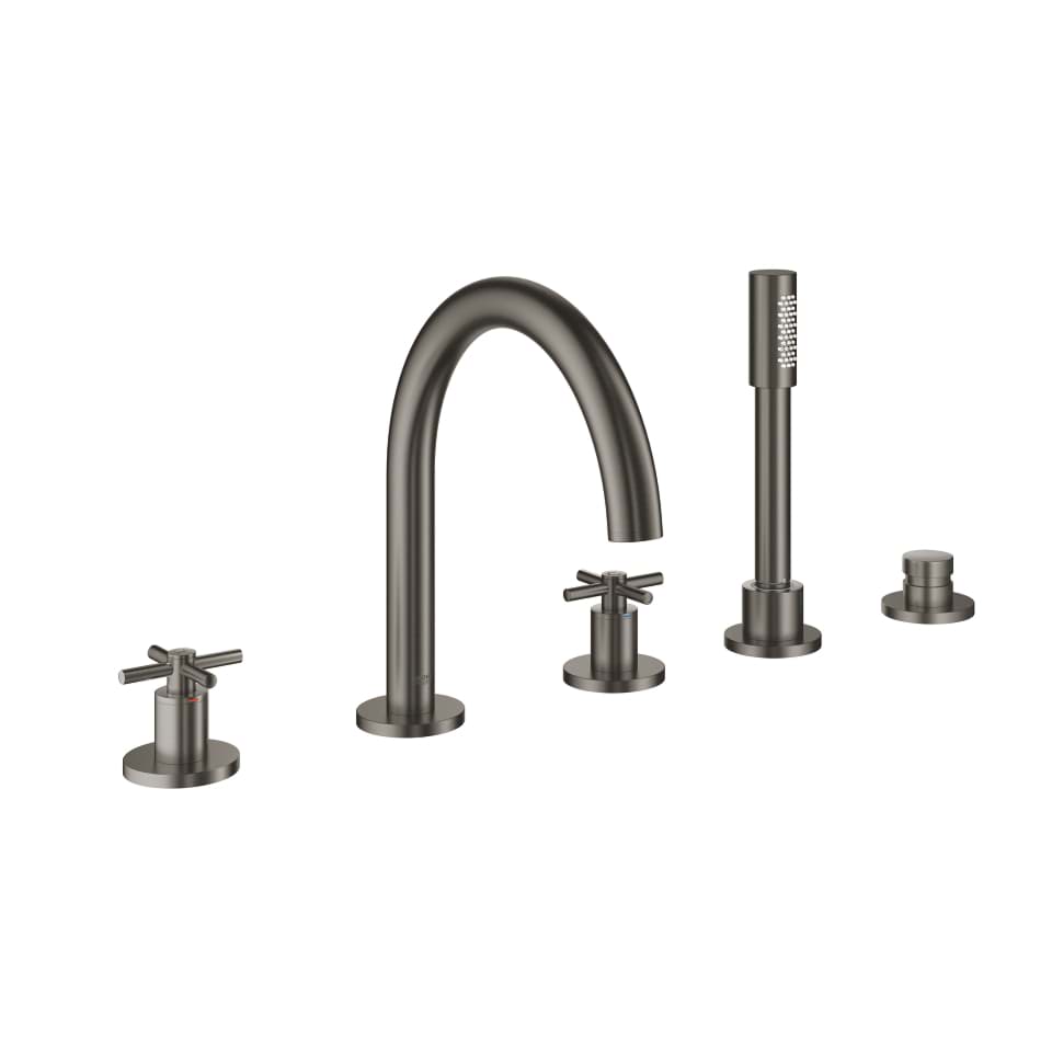 GROHE Atrio Pětiotvorová páková vanová baterie kartáčovaný Hard Graphite #19923AL3