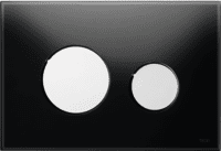 Obrázek TECEloop Ovládací tlačítka splachování , černé sklo, tlačítka ze světlého chromu, systém dvoumnožstevního splachování 9240646
