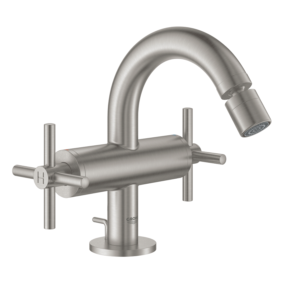 GROHE Atrio Bidetová jednootvorová baterie, DN 15, velikost M SuperSteel #24027DC3