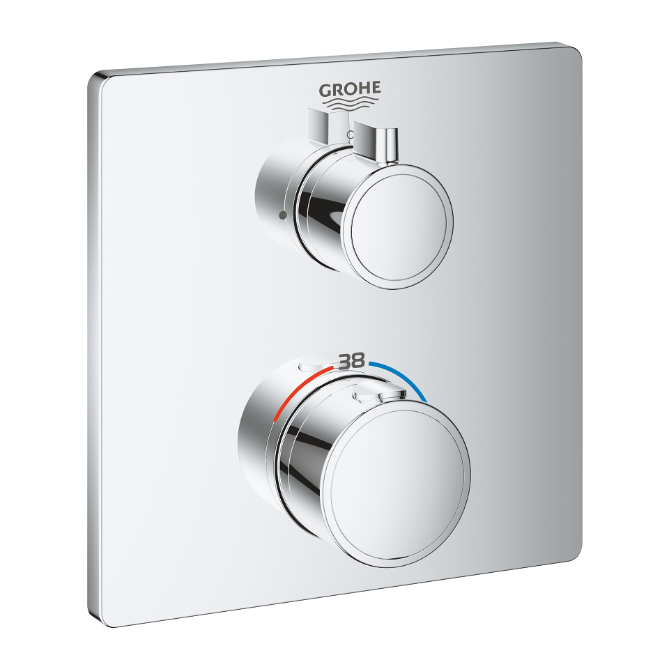 GROHE Grohtherm Termostatická baterie pro 1 výstup s uzavíracím ventilem Chrom #24078000