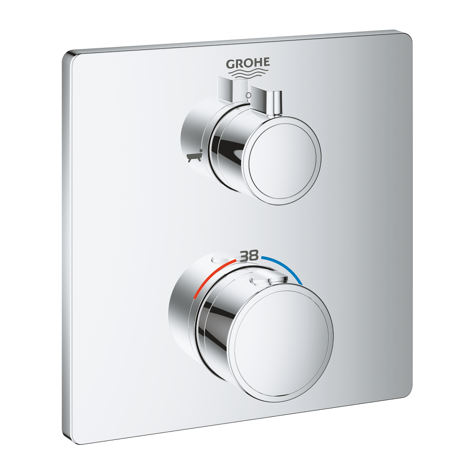 GROHE Grohtherm Termostatická baterie pro 2 výstupy s integrovaným uzavíracím/přepínacím ventilem Chrom #24080000