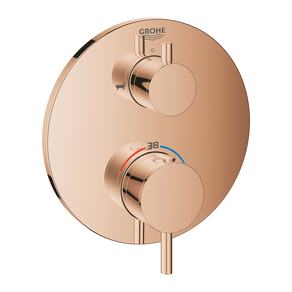 GROHE Atrio Termostatická baterie pro 2 výstupy s integrovaným uzavíracím/přepínacím ventilem Warm Sunset #24138DA3