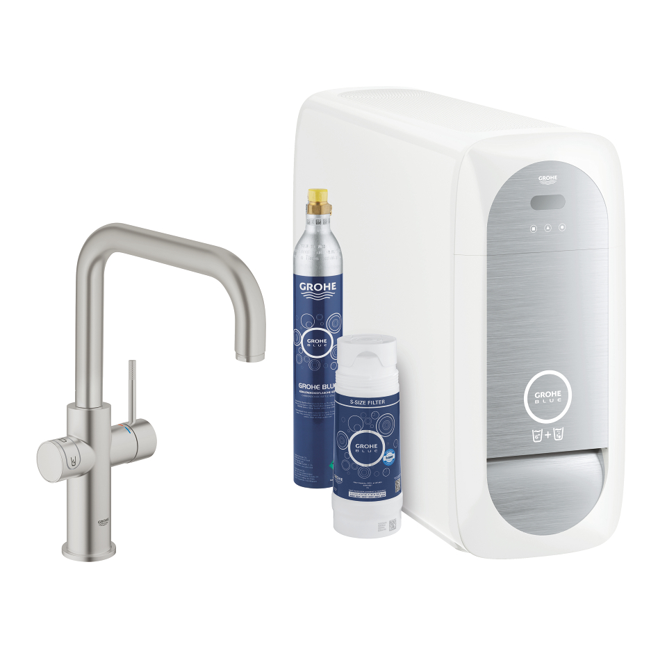 GROHE Blue Home Startovní sada s výpustí ve tvaru U SuperSteel #31456DC1