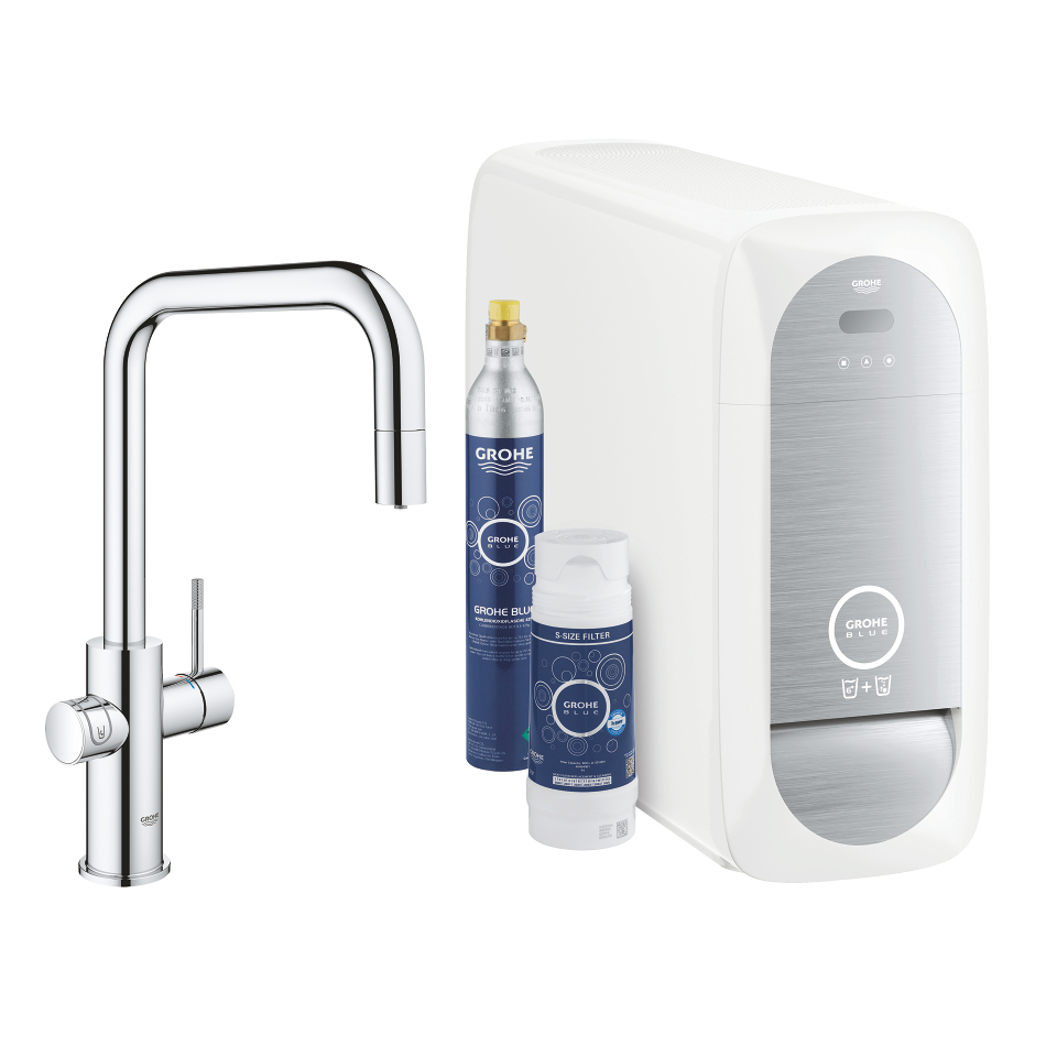 GROHE Blue Home Startovní sada s vytahovacím perlátorem, výpusť ve tvaru U Chrom #31543000