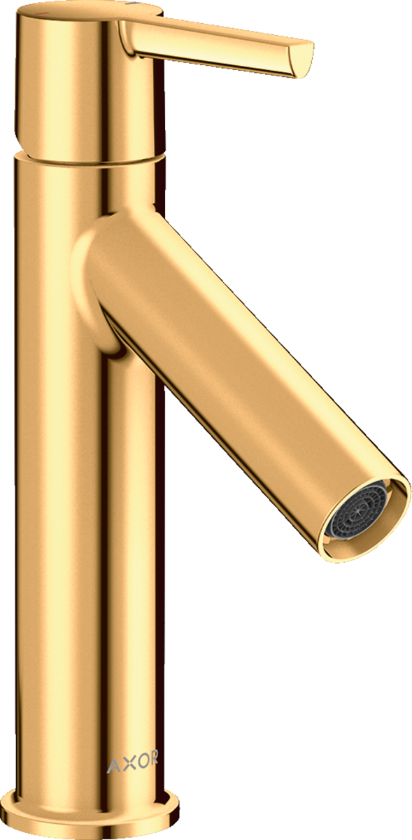 HANSGROHE Jednopáková umyvadlová baterie AXOR Starck 100 s pákovým ramínkem a výsuvným odpadem #10003990 - Polished Gold Optic