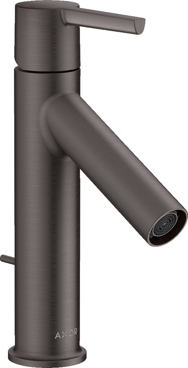 HANSGROHE AXOR Starck Páková umyvadlová baterie 100 s páčkovou rukojetí a odtokovou soupravou s táhlem #10001340 - kartáčovaný černý chrom