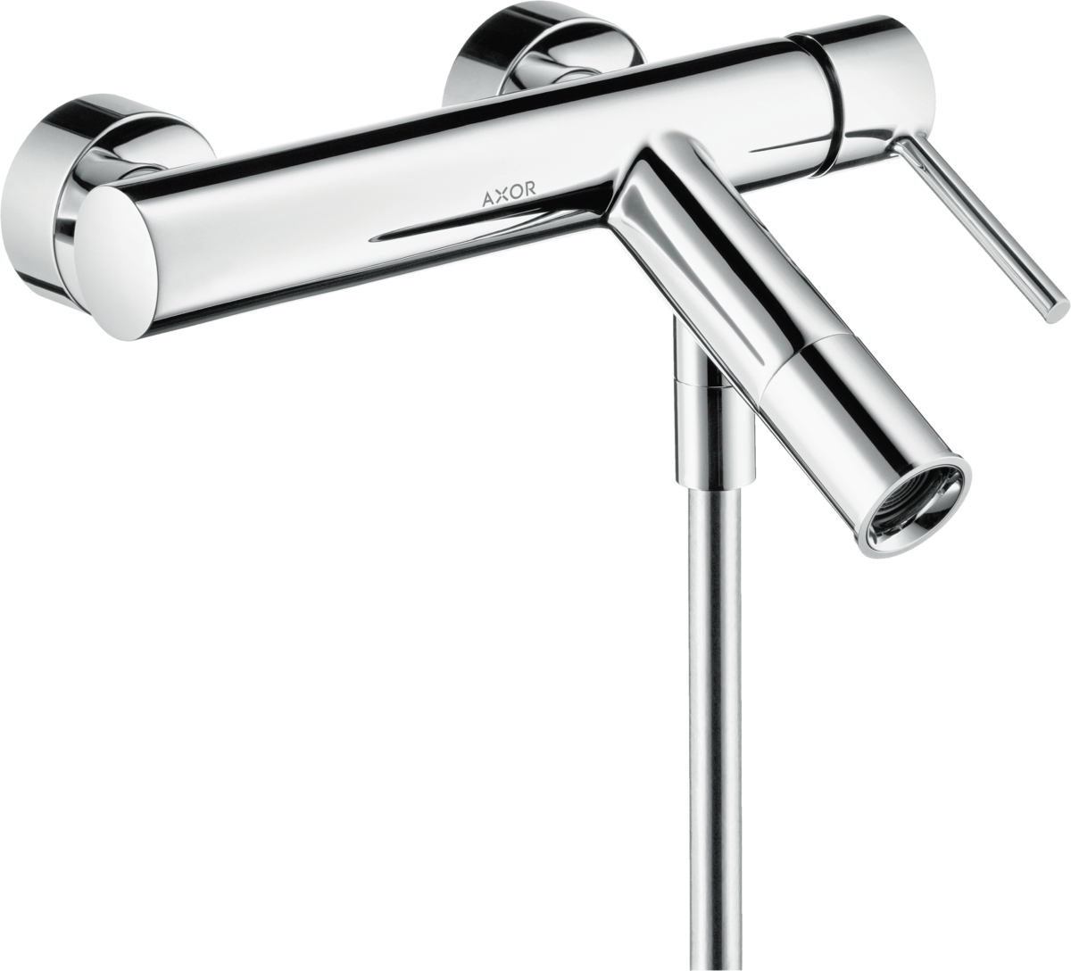 HANSGROHE AXOR Starck Páková vanová baterie s instalací na stěnu, s kolíkovou rukojetí #10411000 - chrom