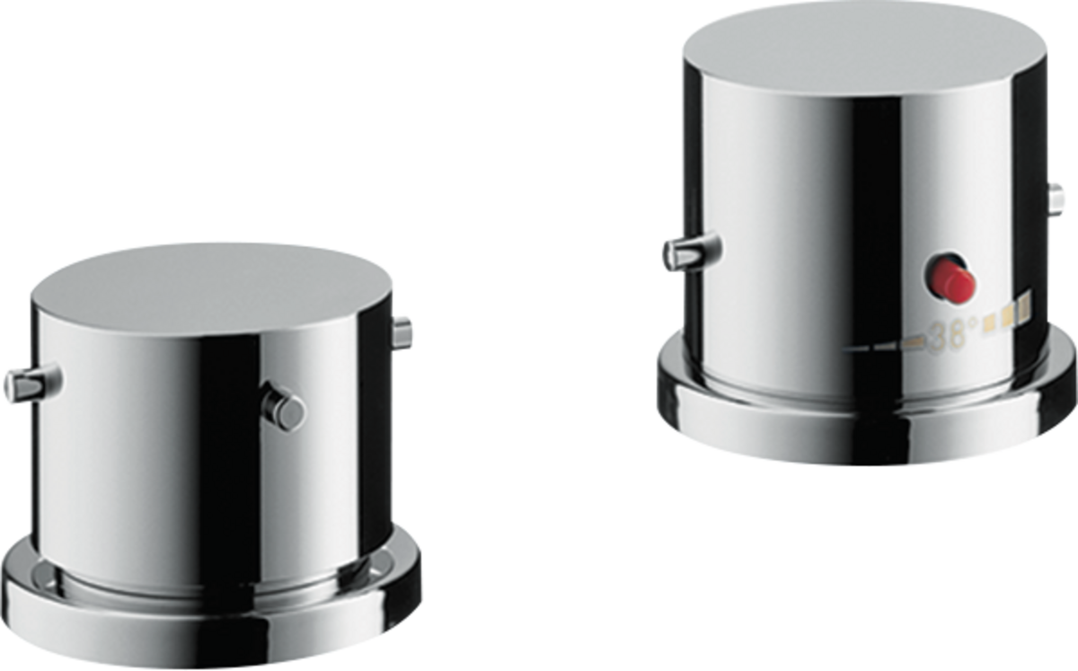 HANSGROHE AXOR Starck 2-otvorová vanová okrajová baterie s termostatem a táhly #10480000 - chrom