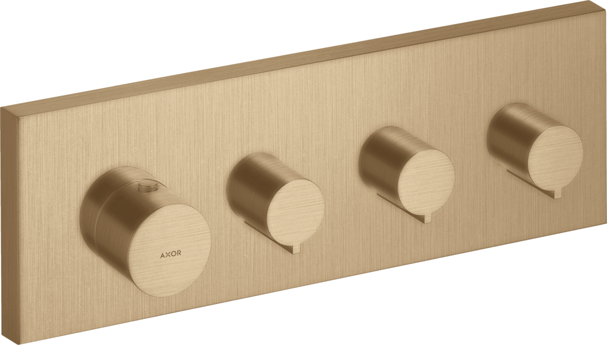 HANSGROHE AXOR ShowerSolutions termostatický modul 360/120 pod omítku úhlový pro 3 spotřebiče #10751140 - kartáčovaný bronz