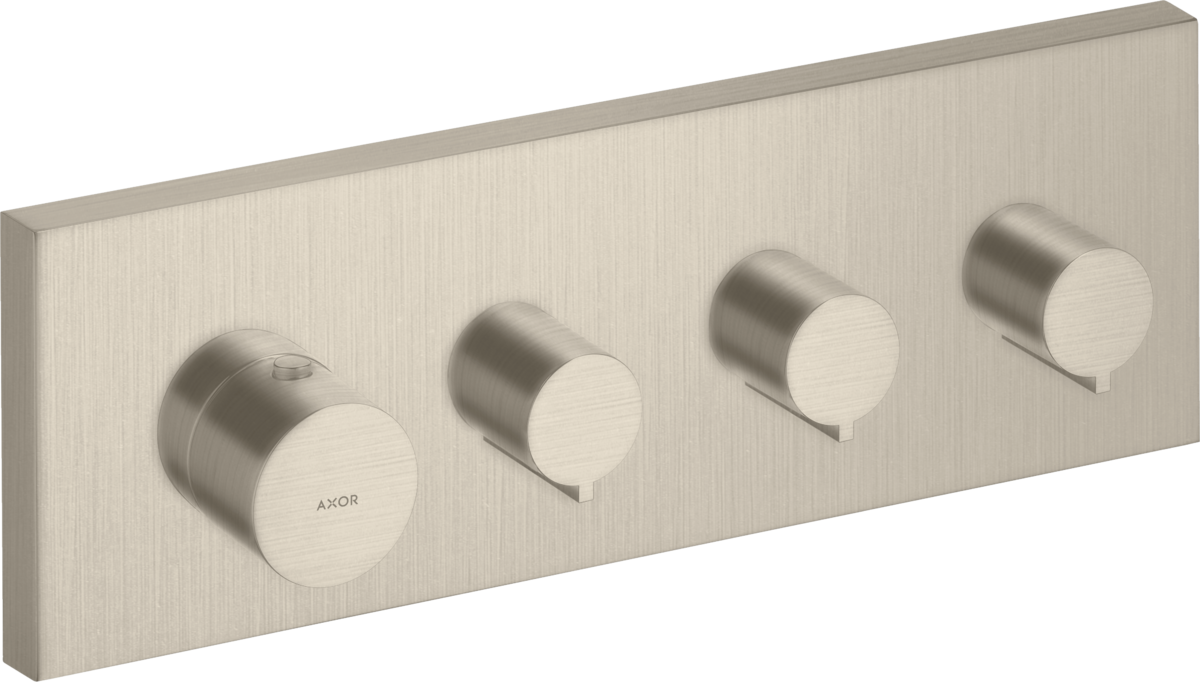 HANSGROHE AXOR ShowerSolutions termostat 360/120 pod omítku, 3 spotřebiče #10751820 - kartáčovaný nikl