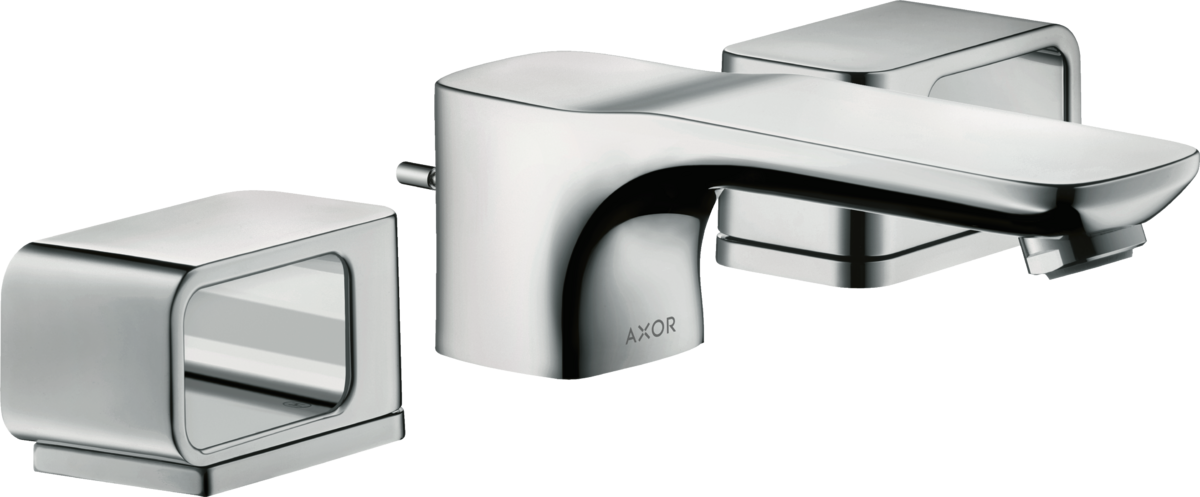 HANSGROHE AXOR Urquiola 3otvorová umyvadlová baterie 50 s rozetami a s odtokovou soupravou s táhlem #11041000 - chrom