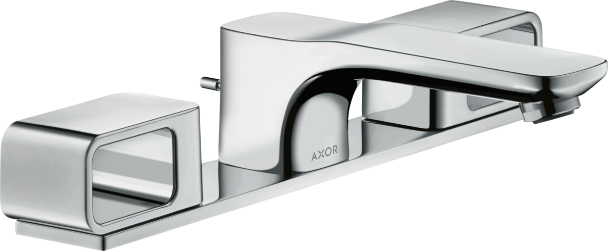 HANSGROHE AXOR Urquiola 3otvorová umyvadlová baterie 50 s deskou a s odtokovou soupravou s táhlem #11040000 - chrom