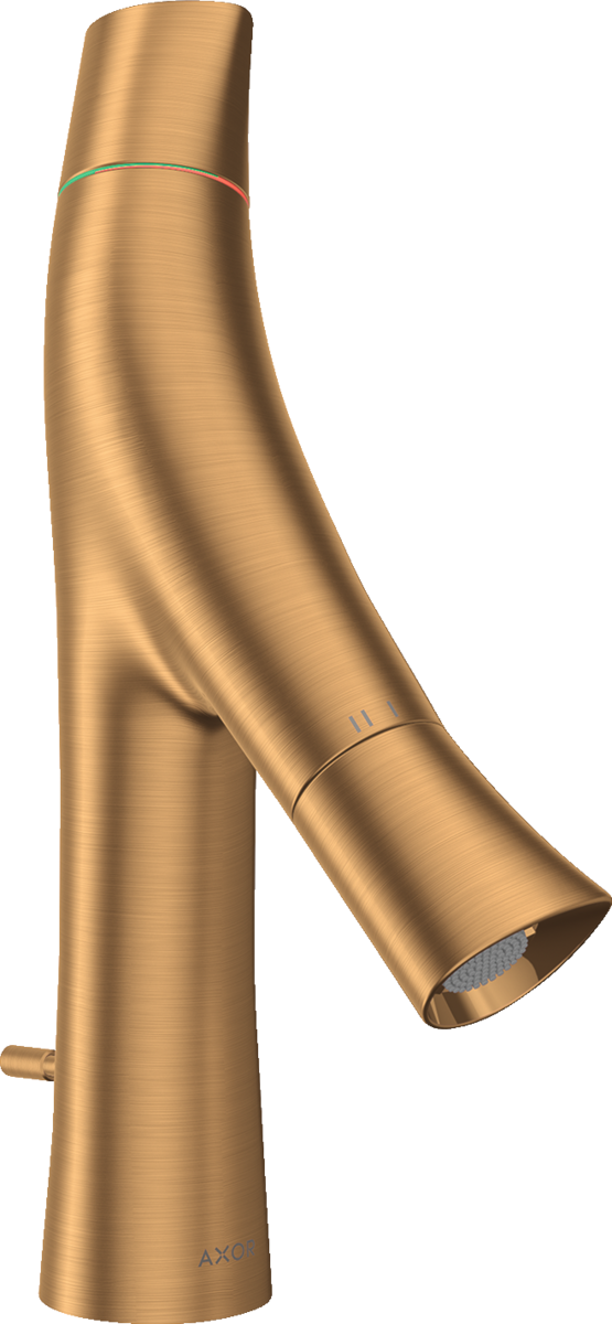 HANSGROHE AXOR Starck Organic 2-ruční umyvadlová baterie 80 s výsuvným odpadem #12010250 - Brushed Gold Optic