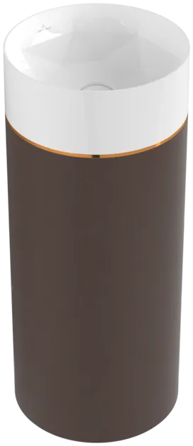 VILLEROY BOCH Osmiúhelníkové umyvadlo se sloupem, 400 x 400 x 950 mm, povrchová úprava Mocha #417000PT