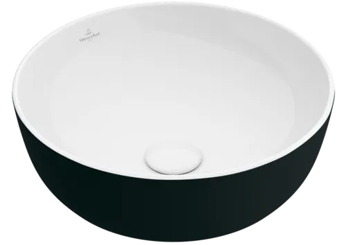 VILLEROY BOCH Umyvadlo na desku Artis, 430 x 430 x 130 mm, Coal Black, bez přepadu #417943BCT8