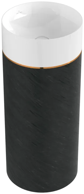 VILLEROY BOCH Osmiúhelníkové umyvadlo se sloupem, 400 x 400 x 950 mm, kouřová břidlice #417000PS