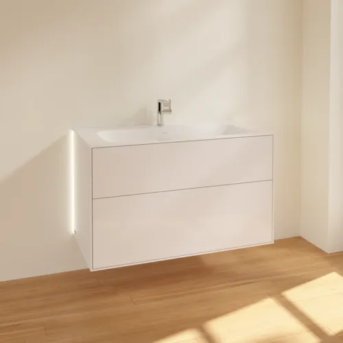 Obrázek VILLEROY BOCH Toaletní skříňka Finion, s osvětlením, 2 zásuvky, 996 x 591 x 498 mm, lesklý bílý lak #G02000GF