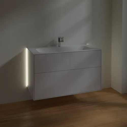 Obrázek VILLEROY BOCH Toaletní skříňka Finion, s osvětlením, 2 zásuvky, 996 x 591 x 498 mm, lesklý bílý lak #G02000GF