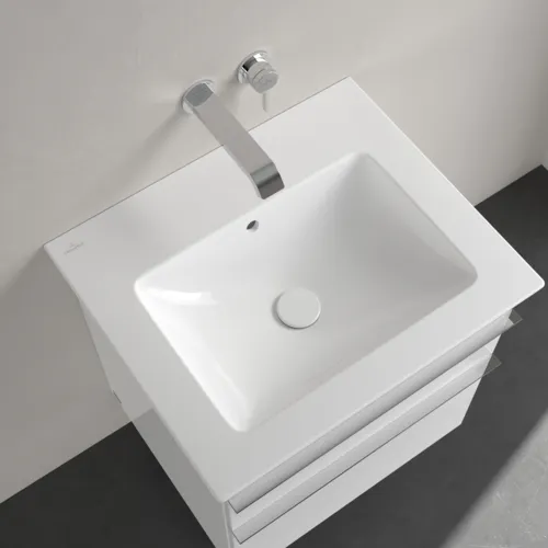 Obrázek VILLEROY BOCH Umyvadlo Venticello, 600 x 505 x 165 mm, bílá Alpine CeramicPlus, s přepadem #412462R1