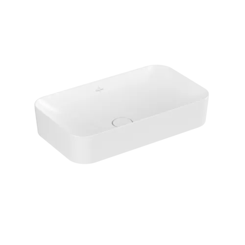 VILLEROY BOCH Umyvadlo na desku Finion, 600 x 350 x 115 mm, Stone White CeramicPlus, bez přepadu #414361RW