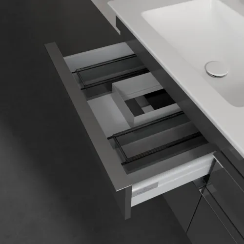 VILLEROY BOCH Venticello toaletní skříňka, 4 výsuvy, 1253 x 590 x 502 mm, lesklá šedá / lesklá šedá #A93001FP, obrázek 7