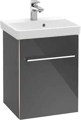 VILLEROY BOCH Avento toaletní skříňka, 1 dvířka, 430 x 514 x 384 mm, Crystal Black #A88701B3