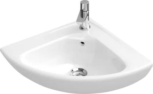 Bild von VILLEROY BOCH O.novo Eck-Handwaschbecken Compact, 415 x 415 x 195 mm, Weiß Alpin, mit Überlauf, ungeschliffen #73274001