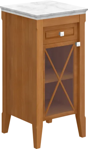 VILLEROY BOCH Boční skříňka Hommage, 1 dvířka, 1 zásuvka, 442 x 850 x 432 mm, ořech/šedobílý mramor / ořech/šedobílý mramor #89641001