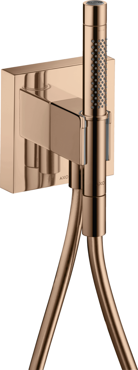 HANSGROHE Jednotka AXOR Starck Porter 120/120 s tyčovou ruční sprchou se 2 tryskami a sprchovou hadicí #12626300 - Leštěné červené zlato