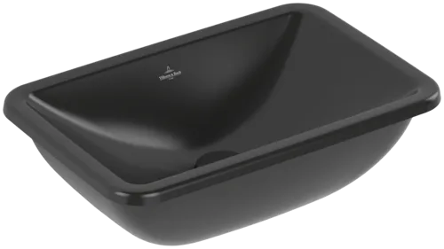 VILLEROY BOCH Podomítkové umyvadlo Loop & Friends, 450 x 280 x 170 mm, Pure Black CeramicPlus, s přepadem #4A5600R7