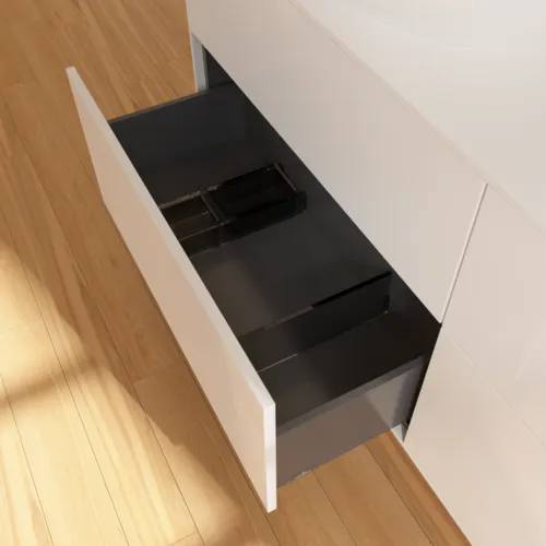 VILLEROY BOCH Toaletní skříňka Finion, 4 výsuvy, 1600 x 603 x 501 mm, lesklý bílý lak / sklo bílé matné #F96100GF, obrázek 6