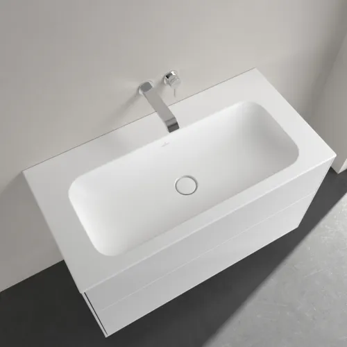 VILLEROY BOCH Umyvadlo na skříňku Finion, 1000 x 500 x 160 mm, Stone White CeramicPlus, bez přepadu, neleštěné #4164A3RW, obrázek 4